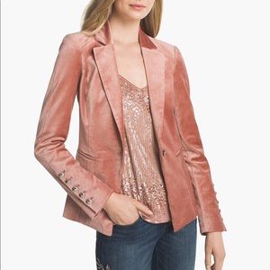White House Black Market Pink Velvet Blazer